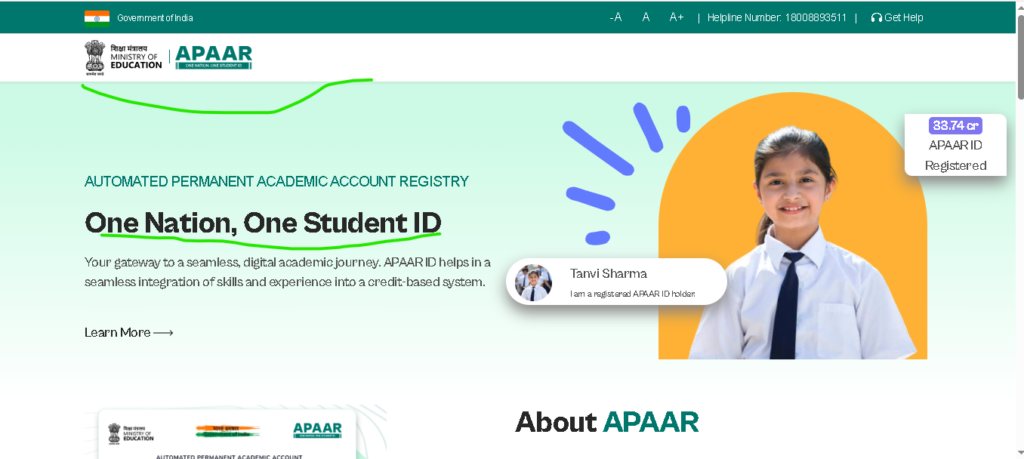 Apaar ID Card Apply Online 